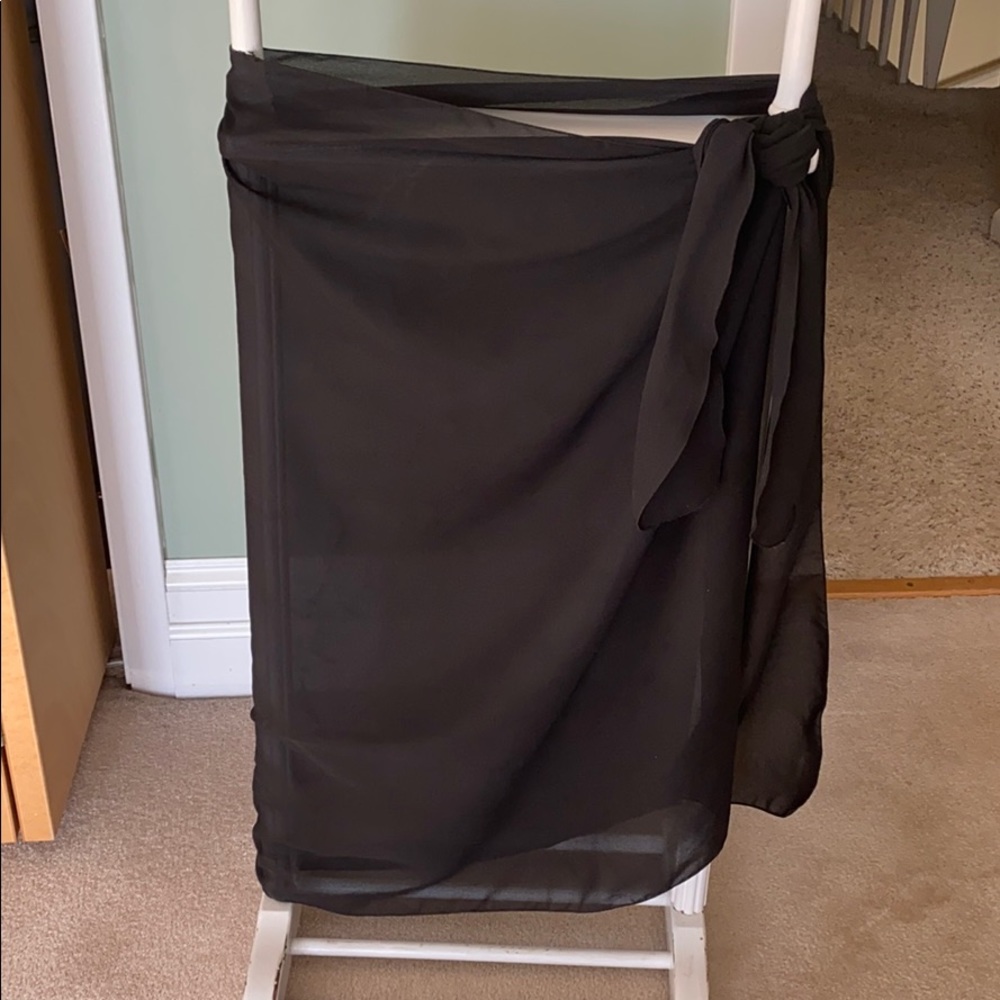 Black rayon bathing suit wrap